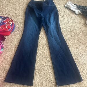 Elegant Dark Blue Flare Jeans
